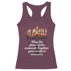 Jewish Faith and Pray Lights Racerback Tank Top May The Glow Of The Menorah Brighten Your Darkest Moments TS02 Maroon Print Your Wear