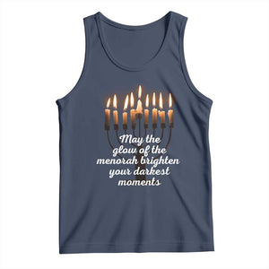 Jewish Faith and Pray Lights Tank Top May The Glow Of The Menorah Brighten Your Darkest Moments TS02 Navy Print Your Wear