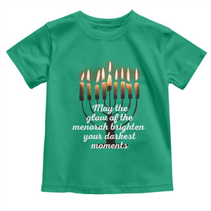 Jewish Faith and Pray Lights Toddler T Shirt May The Glow Of The Menorah Brighten Your Darkest Moments TS02 Irish Green Print Your Wear