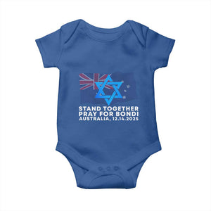 Jewish Strong Stand Together Baby Onesie Pray for Bondi Australia Hanukkah Dec 14 2025 Remembrance TS02 Royal Blue Print Your Wear