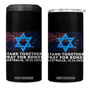Jewish Strong Stand Together 4 in 1 Can Cooler Tumbler Pray for Bondi Australia Hanukkah Dec 14 2025 Remembrance TS02 One Size: 16 oz Black Print Your Wear