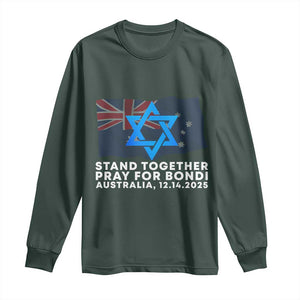 Jewish Strong Stand Together Long Sleeve Shirt Pray for Bondi Australia Hanukkah Dec 14 2025 Remembrance TS02 Dark Forest Green Print Your Wear