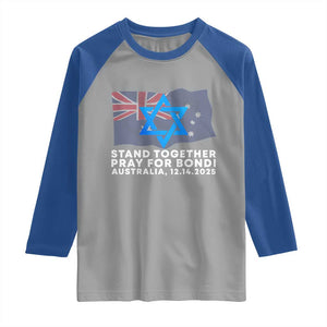 Jewish Strong Stand Together Raglan Shirt Pray for Bondi Australia Hanukkah Dec 14 2025 Remembrance TS02 Sport Gray Royal Print Your Wear