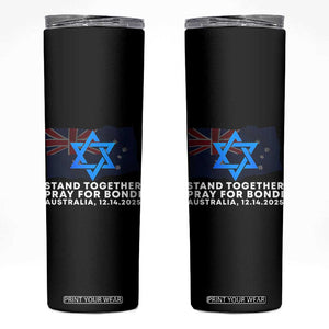 Jewish Strong Stand Together Skinny Tumbler Pray for Bondi Australia Hanukkah Dec 14 2025 Remembrance TS02 Black Print Your Wear