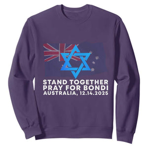 Jewish Strong Stand Together Sweatshirt Pray for Bondi Australia Hanukkah Dec 14 2025 Remembrance TS02 Purple Print Your Wear