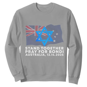 Jewish Strong Stand Together Sweatshirt Pray for Bondi Australia Hanukkah Dec 14 2025 Remembrance TS02 Sport Gray Print Your Wear