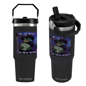 Funny Wizard Frog Fantasy Meme Flip Straw Tumbler Call Me Magic Cuz I Be Gathering MTG Gamer TS02 One Size: 30 oz Black Print Your Wear