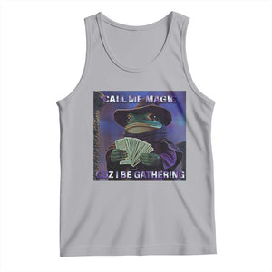 Funny Wizard Frog Fantasy Meme Tank Top Call Me Magic Cuz I Be Gathering MTG Gamer TS02 Athletic Heather Print Your Wear