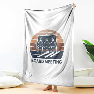 Funny Snowboarding Board Meeting Throw Blanket Retro Chairlift Snowboarders Powder Junkies TS02 Print Your Wear