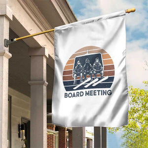 Funny Snowboarding Board Meeting Garden Flag Retro Chairlift Snowboarders Powder Junkies TS02 Print Your Wear