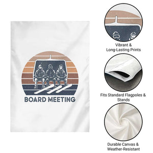 Funny Snowboarding Board Meeting Garden Flag Retro Chairlift Snowboarders Powder Junkies TS02 Print Your Wear