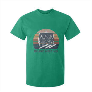 Funny Snowboarding Board Meeting T Shirt For Kid Retro Chairlift Snowboarders Powder Junkies TS02 Irish Green Print Your Wear