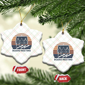 Funny Snowboarding Board Meeting Ceramic Ornament Retro Chairlift Snowboarders Powder Junkies TS02 Print Your Wear