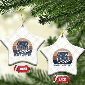 Funny Snowboarding Board Meeting Ceramic Ornament Retro Chairlift Snowboarders Powder Junkies TS02 Print Your Wear