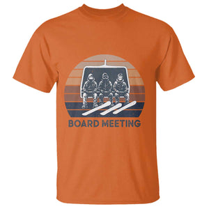 Funny Snowboarding Board Meeting T Shirt Retro Chairlift Snowboarders Powder Junkies TS02 Orange Print Your Wear