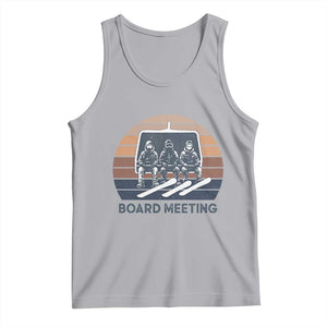 Funny Snowboarding Board Meeting Tank Top Retro Chairlift Snowboarders Powder Junkies TS02 Athletic Heather Print Your Wear