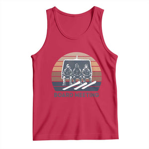 Funny Snowboarding Board Meeting Tank Top Retro Chairlift Snowboarders Powder Junkies TS02 Red Print Your Wear