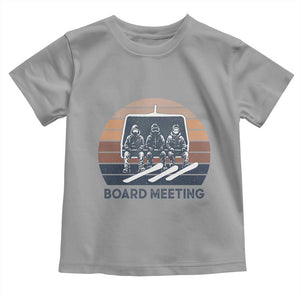 Funny Snowboarding Board Meeting Toddler T Shirt Retro Chairlift Snowboarders Powder Junkies TS02 Sport Gray Print Your Wear