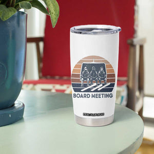 Funny Snowboarding Board Meeting Tumbler Cup Retro Chairlift Snowboarders Powder Junkies TS02 Print Your Wear