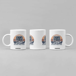 Funny Snowboarding Board Meeting Coffee Mug Retro Chairlift Snowboarders Powder Junkies TS02 Print Your Wear
