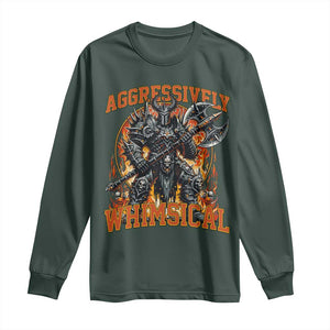 Chaotic Knight Metalcore Edgy Meme Aggressively Whimsical Long Sleeve Shirt Armor Metalheads Fairycore Tendencies TS02 Dark Forest Green Print Your Wear