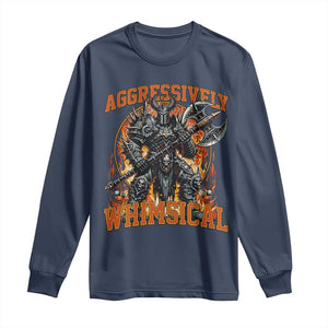 Chaotic Knight Metalcore Edgy Meme Aggressively Whimsical Long Sleeve Shirt Armor Metalheads Fairycore Tendencies TS02 Navy Print Your Wear