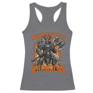Chaotic Knight Metalcore Edgy Meme Aggressively Whimsical Racerback Tank Top Armor Metalheads Fairycore Tendencies TS02 Charcoal Print Your Wear
