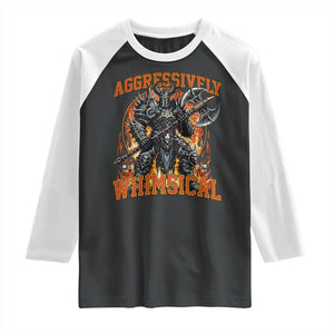 Chaotic Knight Metalcore Edgy Meme Aggressively Whimsical Raglan Shirt Armor Metalheads Fairycore Tendencies TS02 Black White Print Your Wear
