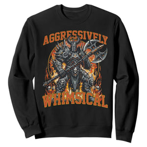 Chaotic Knight Metalcore Edgy Meme Aggressively Whimsical Sweatshirt Armor Metalheads Fairycore Tendencies TS02 Black Print Your Wear