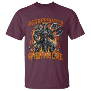 Chaotic Knight Metalcore Edgy Meme Aggressively Whimsical T Shirt Armor Metalheads Fairycore Tendencies TS02 Maroon Print Your Wear
