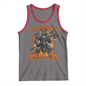 Chaotic Knight Metalcore Edgy Meme Aggressively Whimsical Tank Top Armor Metalheads Fairycore Tendencies TS02 Deep Heather Red Print Your Wear
