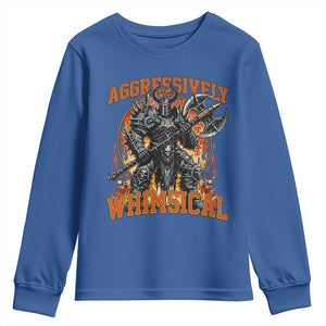 Chaotic Knight Metalcore Edgy Meme Aggressively Whimsical Youth Sweatshirt Armor Metalheads Fairycore Tendencies TS02 Royal Blue Print Your Wear