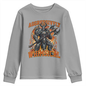 Chaotic Knight Metalcore Edgy Meme Aggressively Whimsical Youth Sweatshirt Armor Metalheads Fairycore Tendencies TS02 Sport Gray Print Your Wear