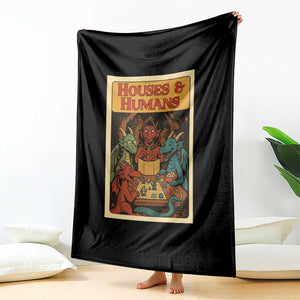 Houses and Humans Fantasy Tabletop Game Throw Blanket Retro RPG Dragons Board Game Roleplay Fans TS02 Print Your Wear