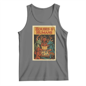 Houses and Humans Fantasy Tabletop Game Tank Top Retro RPG Dragons Board Game Roleplay Fans TS02 Black Heather Print Your Wear