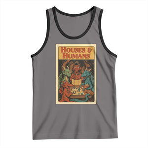 Houses and Humans Fantasy Tabletop Game Tank Top Retro RPG Dragons Board Game Roleplay Fans TS02 Deep Heather Black Print Your Wear