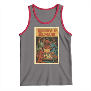 Houses and Humans Fantasy Tabletop Game Tank Top Retro RPG Dragons Board Game Roleplay Fans TS02 Deep Heather Red Print Your Wear