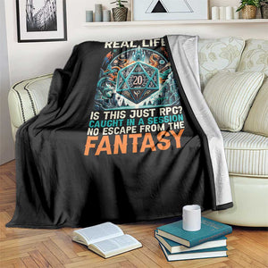 Is This the Real Life RPG Parody Fantasy Dice Throw Blanket Funny Epic Tabletop Dungeon Roleplay Game Fans TS02 Print Your Wear