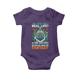 Is This the Real Life RPG Parody Fantasy Dice Baby Onesie Funny Epic Tabletop Dungeon Roleplay Game Fans TS02 Purple Print Your Wear