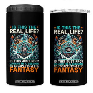 Is This the Real Life RPG Parody Fantasy Dice 4 in 1 Can Cooler Tumbler Funny Epic Tabletop Dungeon Roleplay Game Fans TS02 One Size: 16 oz Black Print Your Wear