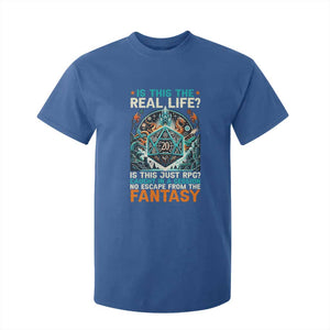 Is This the Real Life RPG Parody Fantasy Dice T Shirt For Kid Funny Epic Tabletop Dungeon Roleplay Game Fans TS02 Royal Blue Print Your Wear