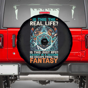 Is This the Real Life RPG Parody Fantasy Dice Spare Tire Cover Funny Epic Tabletop Dungeon Roleplay Game Fans TS02 Black Print Your Wear