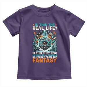 Is This the Real Life RPG Parody Fantasy Dice Toddler T Shirt Funny Epic Tabletop Dungeon Roleplay Game Fans TS02 Purple Print Your Wear