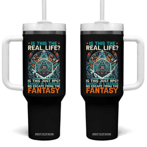 Is This the Real Life RPG Parody Fantasy Dice Tumbler With Handle Funny Epic Tabletop Dungeon Roleplay Game Fans TS02 One Size: 40 oz Black Print Your Wear
