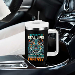 Is This the Real Life RPG Parody Fantasy Dice Tumbler With Handle Funny Epic Tabletop Dungeon Roleplay Game Fans TS02 Print Your Wear