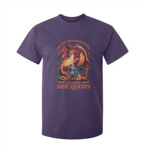Im Not Procrastinating Im Doing Side Quests T Shirt For Kid Fantasy Gamer Humor Epic Dragon RPG Adventure TS02 Purple Print Your Wear