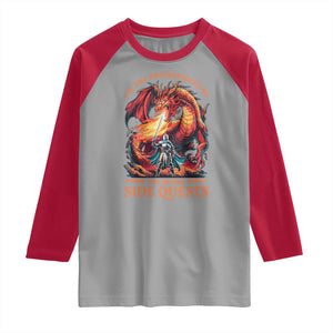 Im Not Procrastinating Im Doing Side Quests Raglan Shirt Fantasy Gamer Humor Epic Dragon RPG Adventure TS02 Sport Gray Red Print Your Wear