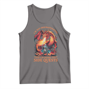 Im Not Procrastinating Im Doing Side Quests Tank Top Fantasy Gamer Humor Epic Dragon RPG Adventure TS02 Deep Heather Print Your Wear