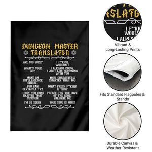 Dungeon Master Translator RPG Humor Garden Flag Sarcastic Tabletop Roleplay Game Masters and Players TS02 Print Your Wear