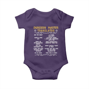 Dungeon Master Translator RPG Humor Baby Onesie Sarcastic Tabletop Roleplay Game Masters and Players TS02 Purple Print Your Wear